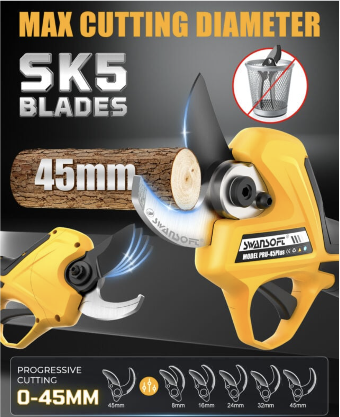 Schneidet bis zu 30 mm